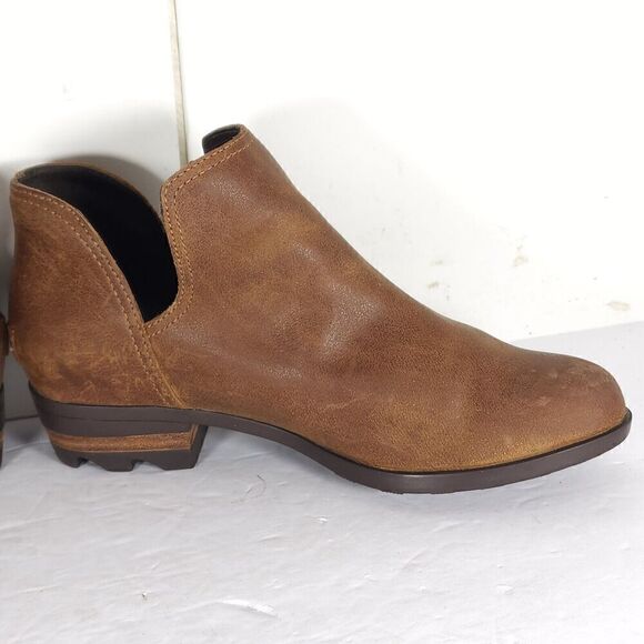 Sorel Women's Lolla II US 8,5 Brown Leather Cut-Out Ankle Booties Boots - Picture 9 of 16